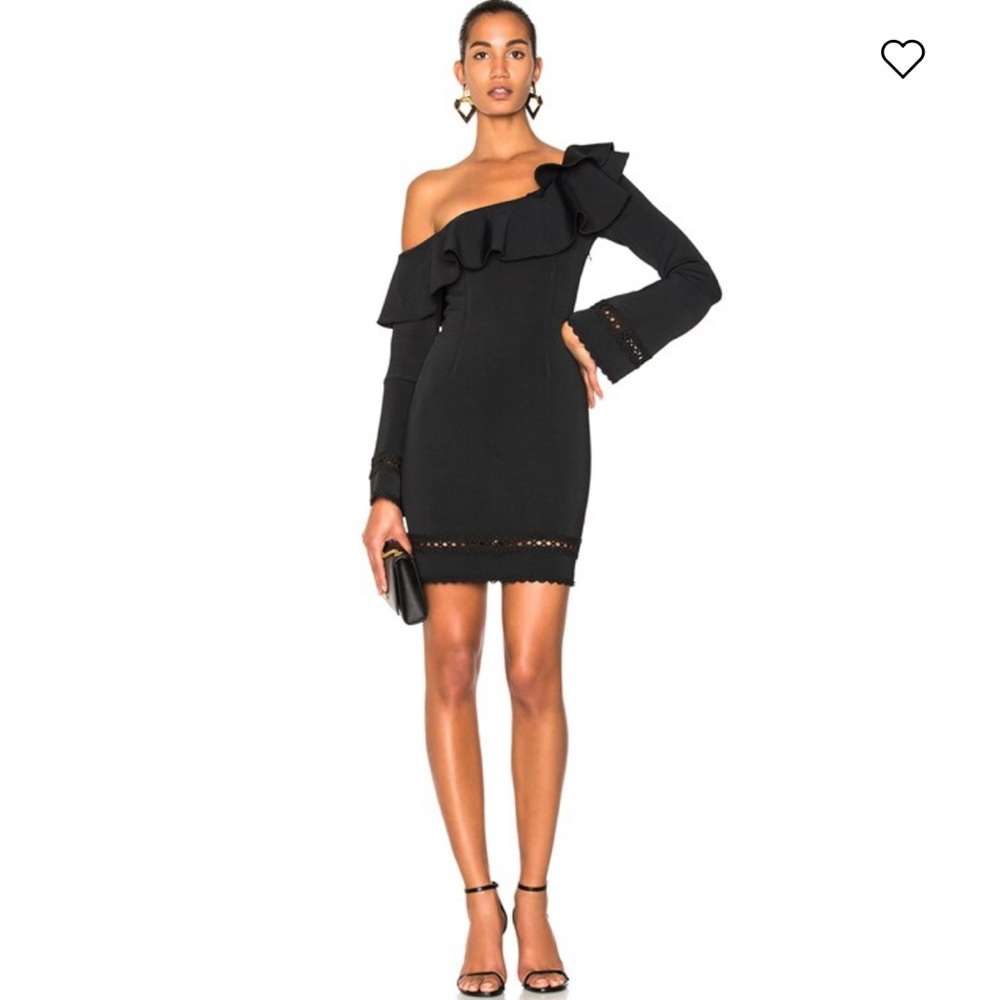 Nicholas Bandage One Shoulder Slim Mini Dress Black 0 New With Tags